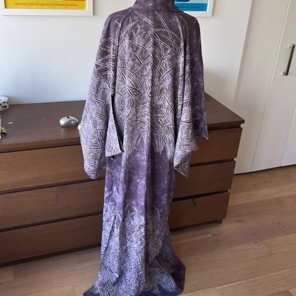 VINTAGE 100% Authentic Japanese 🇯🇵 Kimono Purple - Picture 11 of 11